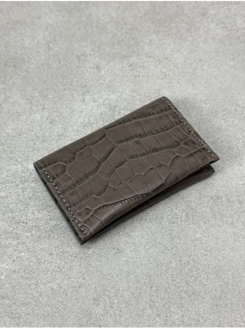 Prague Kártyatartó - Szürke Krokodilmintás