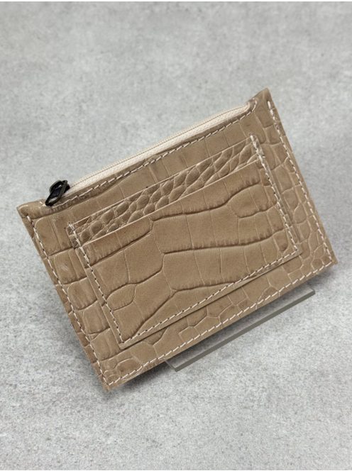 Wien - Beige Krokodil mintás - Kártyatartó