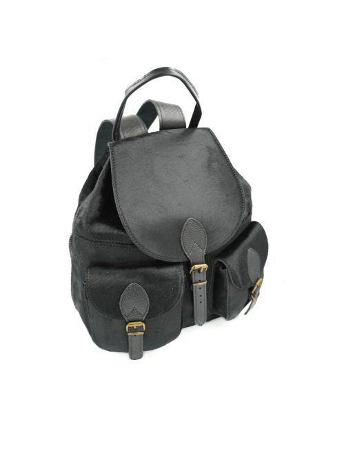 Geneva - Fekete Szőrös hátizsák